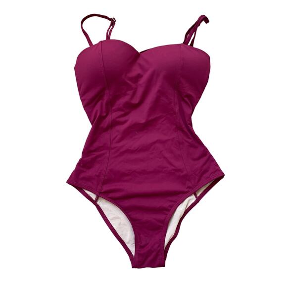 Lace-Up One Piece Swimsuit | Adjustable Straps, Magenta, Size S, Cupshe NWOT - Picture 4 of 7